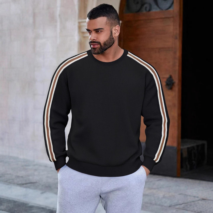 Herren Sportlicher Sweatshirt mit strukturierter Oberfläche und modernen Streifen Echoarchiv