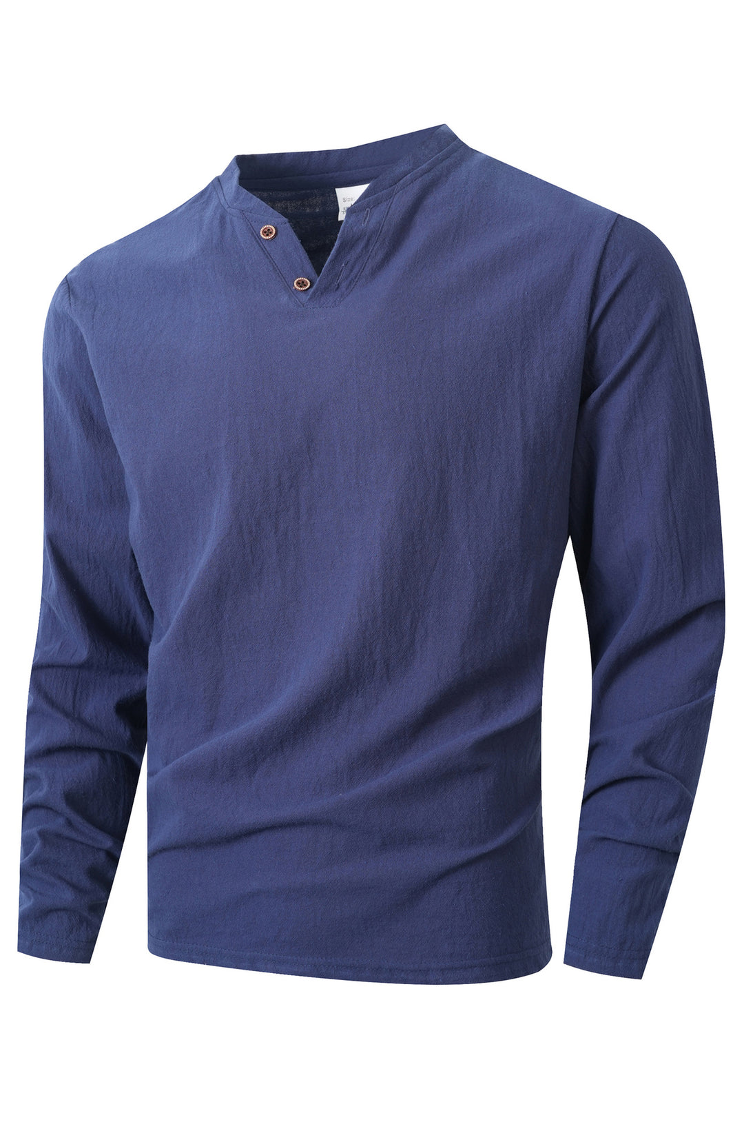 Herren Langarmshirt mit modernem Stehkragen und Knopfdetails Echoarchiv