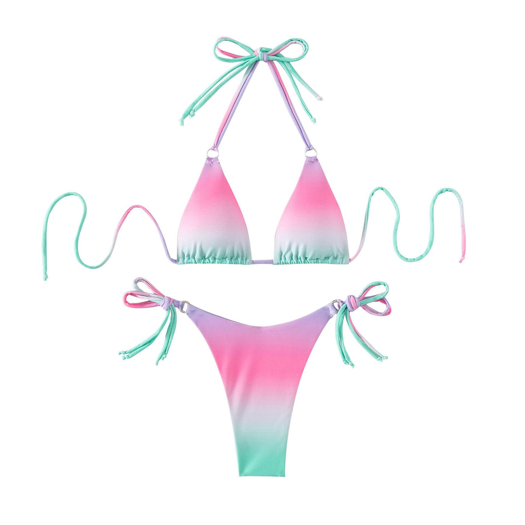 Damen Triangel-Bikini mit individuell anpassbarem Bindesystem und modischem Farbverlauf Echo Archiv