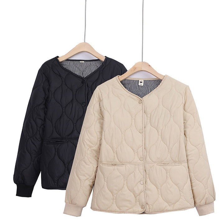Damen nan gesteppte leichte Steppjacke mit Rundhals, Druckknopfverschluss und Rippbündchen Echo Archiv