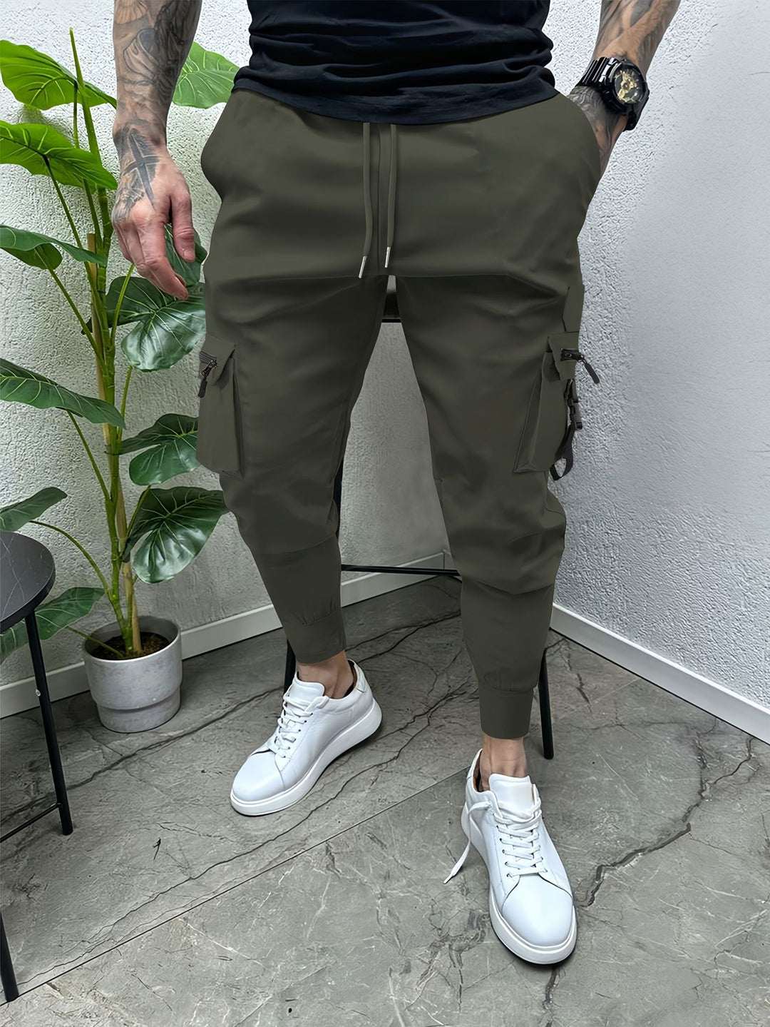 Herren Cargo-Jogginghose mit multifunktionalen Taschen und elastischem Bund Echoarchiv