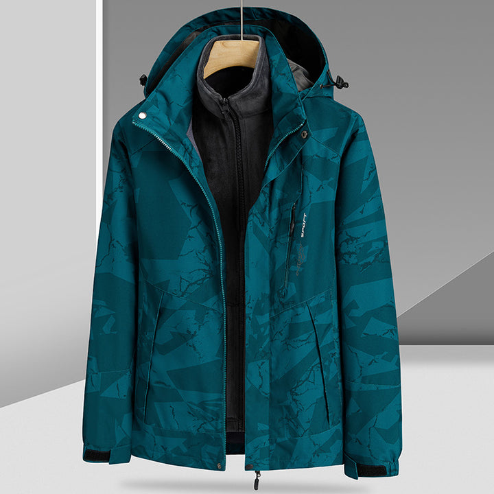 Herren Wasserabweisende Outdoor-Jacke mit integrierter Fleece-Innenjacke Echo Archiv