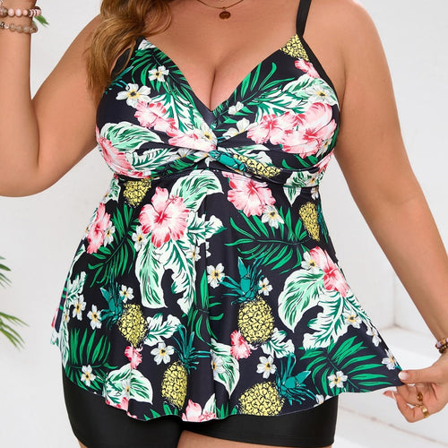 Damen Tankini mit floralem Design und figurformendem Schnitt Echo Archiv