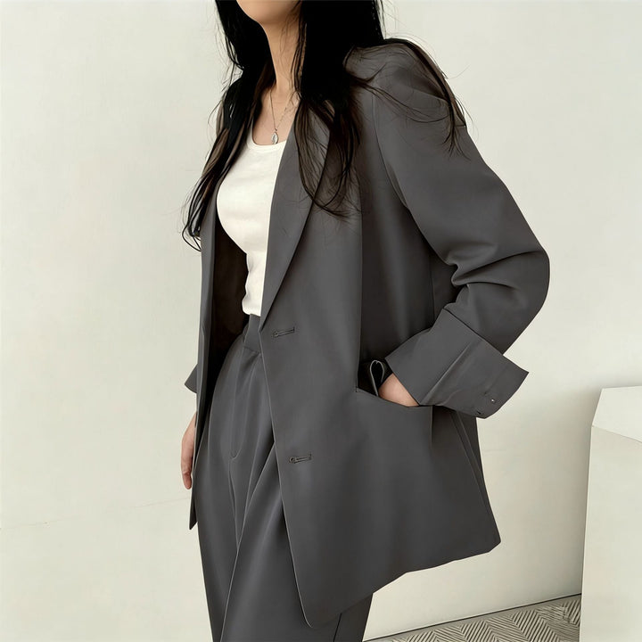 Damen elegantes Blazer-Set mit weitem Schnitt Echoarchiv