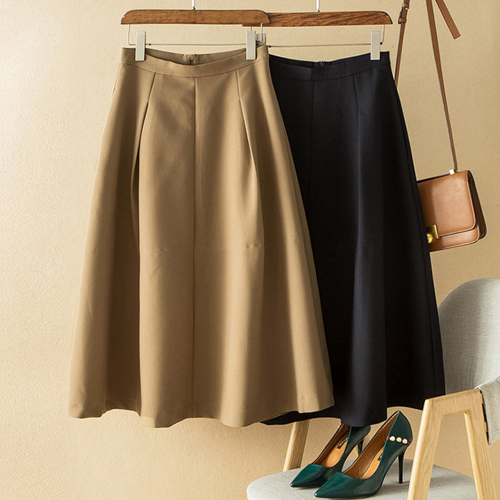 Damen Eleganter Midirock mit Falten Echoarchiv