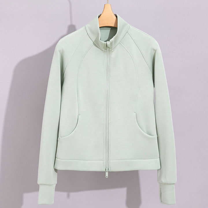 Damen Performance-Trainingsjacke mit Stehkragen und Daumenloch Echoarchiv