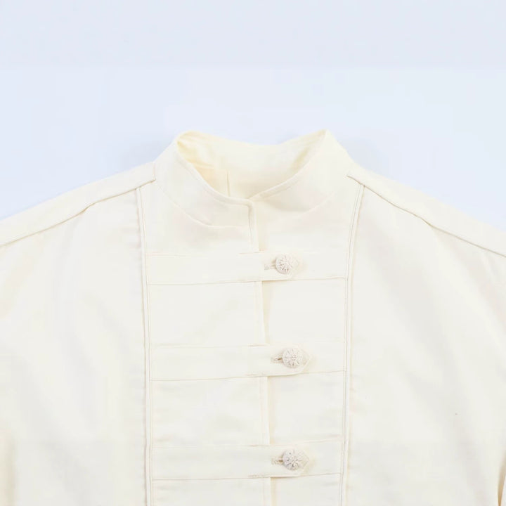 Damen Oversize Jacke mit Stehkragen und chinesischen Zierknöpfen Echo Archiv