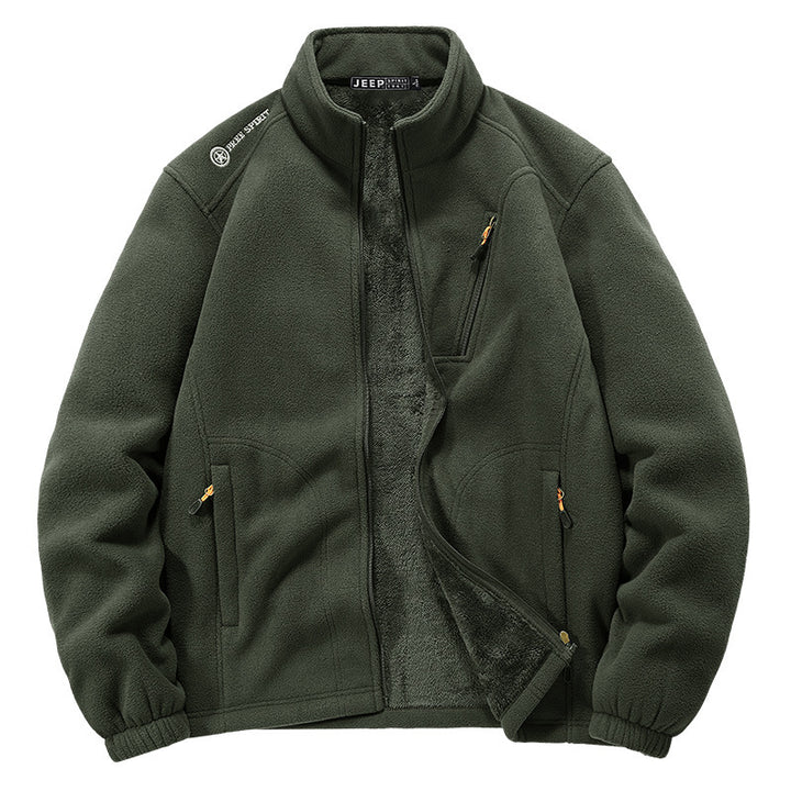 Herren Thermo‑Fleecejacke mit Sherpa‑Innenfutter, Stehkragen und Reißverschlusstaschen Echo Archiv