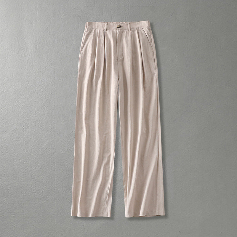 Damen Weite Bundfalten-Hose mit hoher Taille Echoarchiv