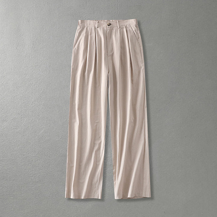 Damen Weite Bundfalten-Hose mit hoher Taille Echoarchiv