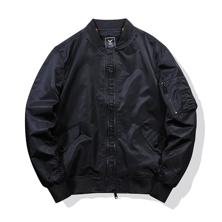 Herren Piloten-Bomberblouson aus technischem Nylon mit kontrastierendem Innenfutter, Ärmeltasche und Rippbündchen Echo Archiv