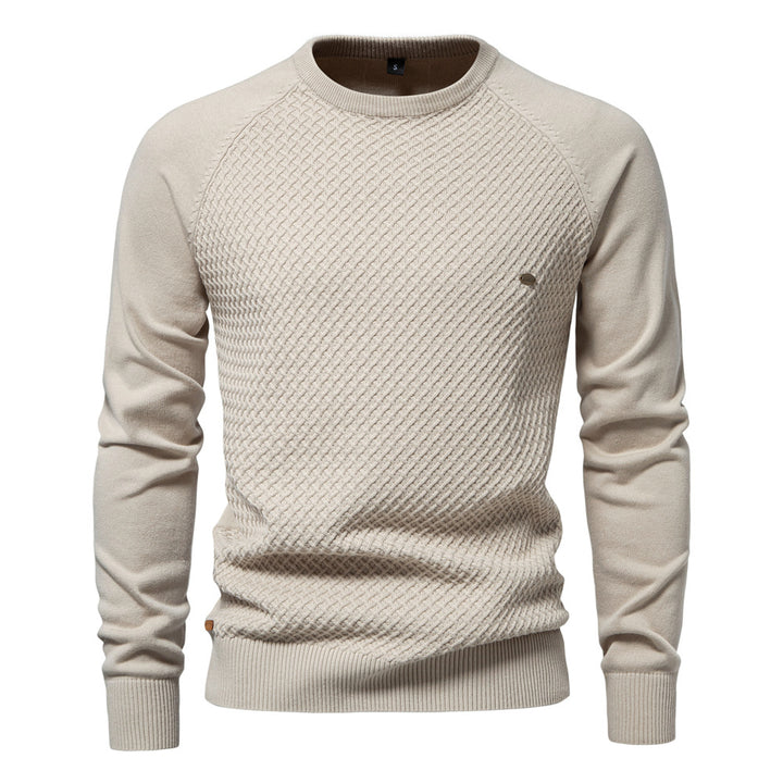 Herren Strickpullover mit modernem Strukturmuster und Rundhalsausschnitt Echoarchiv