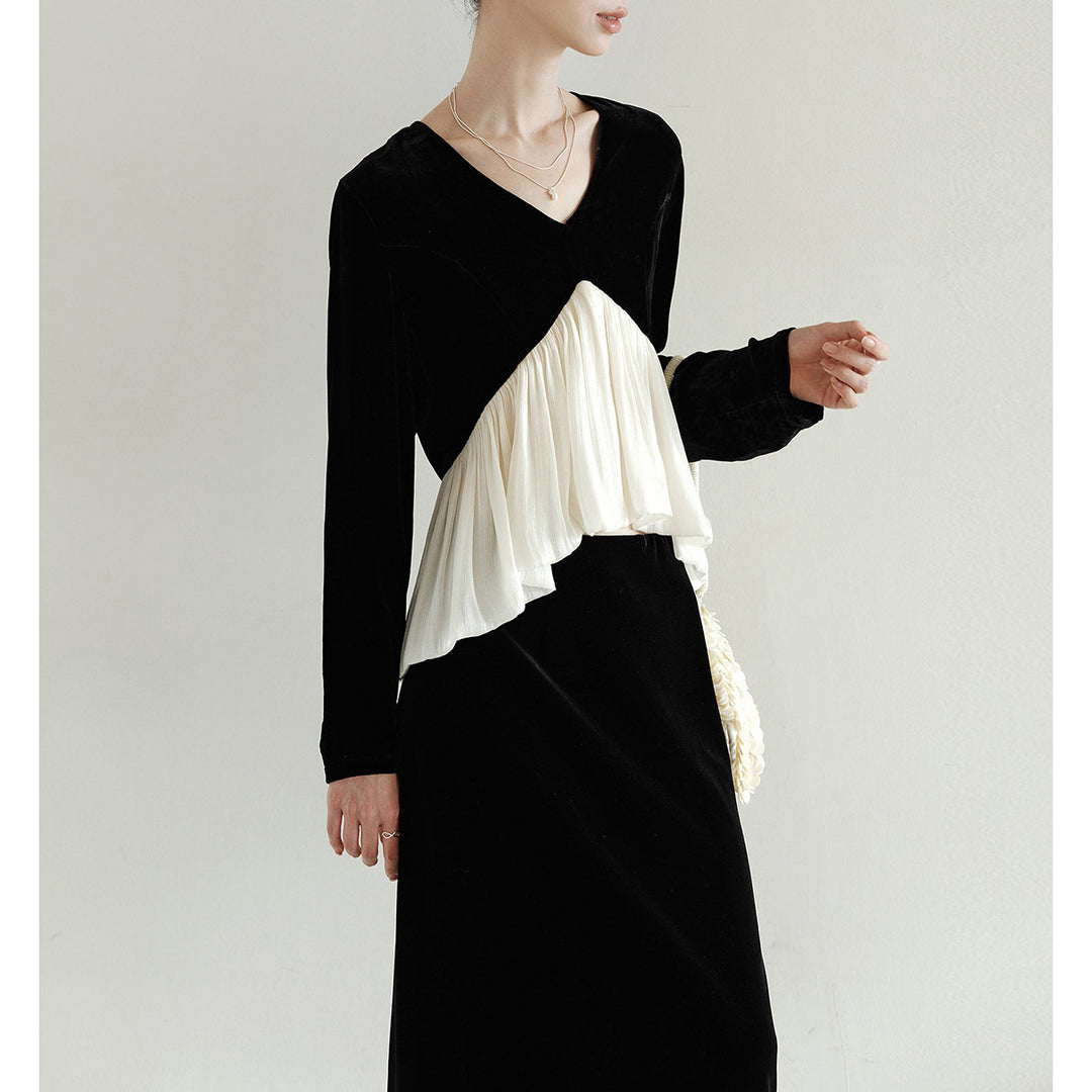 Damen Elegante Bluse mit Drapierung Echoarchiv