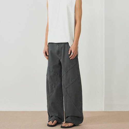 Herren Weite Paneel‑Palazzohose mit Workwear‑Nähten und tiefem Schritt Echo Archiv
