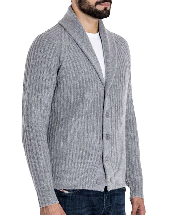 Herren Strickjacke mit modernem Reverskragen von Echoarchiv