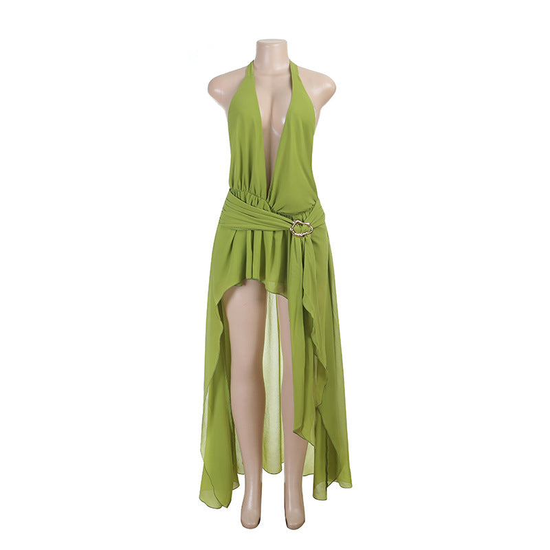 Damen Wickelkleid mit tiefem V-Ausschnitt und eleganter Drapierung Echo Archiv