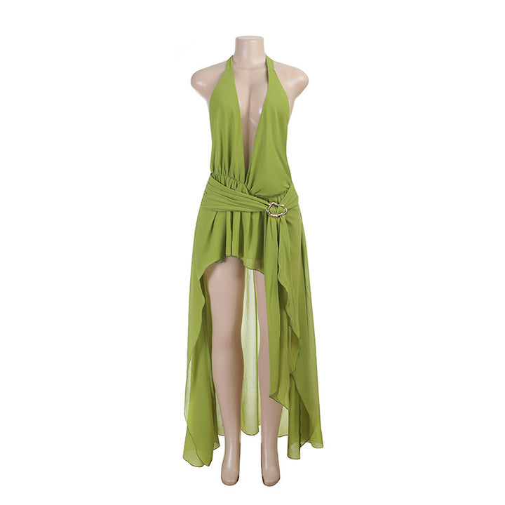 Damen Wickelkleid mit tiefem V-Ausschnitt und eleganter Drapierung Echo Archiv