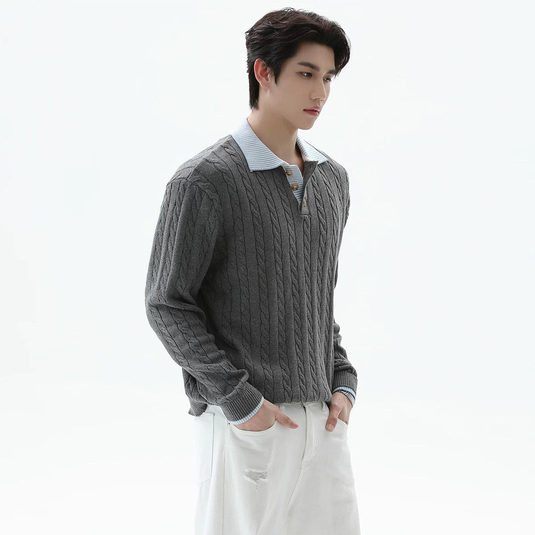 Herren Modischer Strickpullover mit strukturiertem Design Echoarchiv