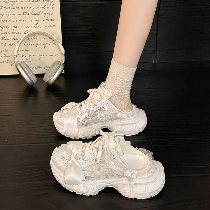 Damen Chunky‑Sneaker mit floraler Spitze und Satin‑Schleife Echo Archiv