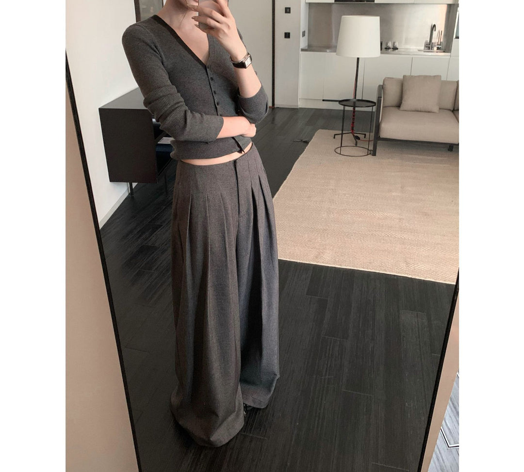 Damen Elegante weite Hochbundhose Echoarchiv