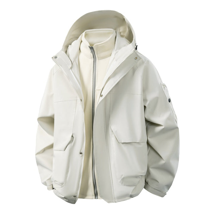 Unisex zweilagige Softshell-Parka mit herausnehmbarem Fleece-Innenlayer, Kapuze und Utility-Taschen Echo Archiv