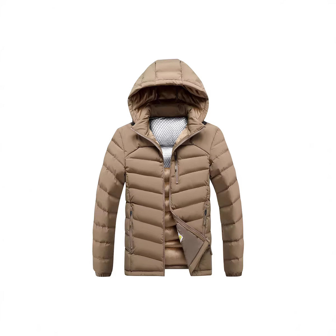 Herren Steppjacke mit Thermoisolierung, Kapuze und reflektierendem Innenfutter – Marzano