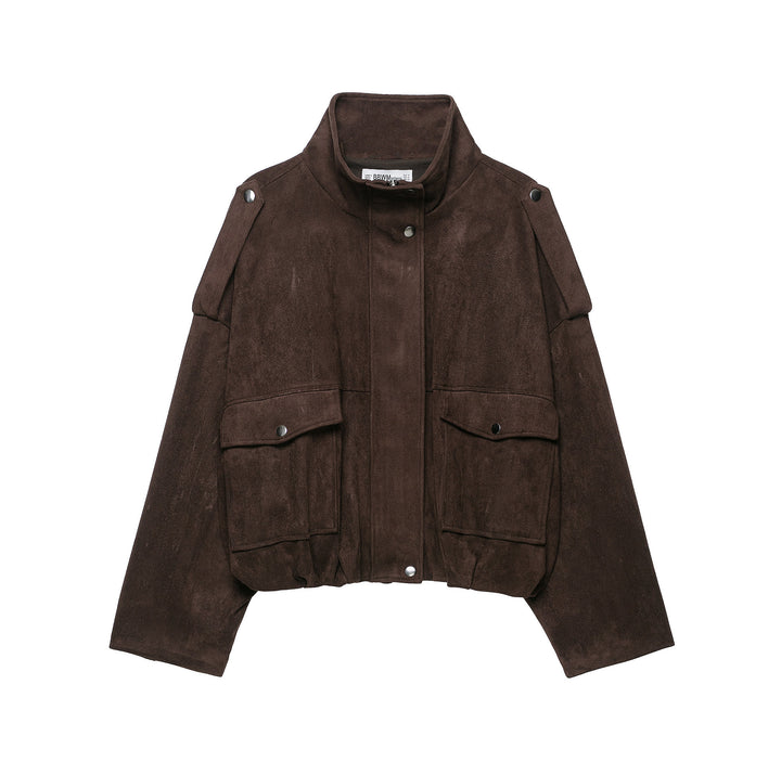 Damen Kurze Wildlederoptik-Fieldjacke Echoarchiv