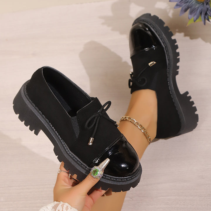 Damen nan modische Chunky-Loafer mit Animalprint, Lack-Toecap und profilierter Traktorsohle Echo Archiv