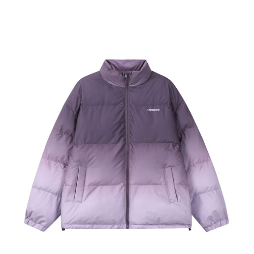 Damen Kurz geschnittene wattierte Steppjacke mit hohem Funnelkragen und Ombré-Detail Echoarchiv