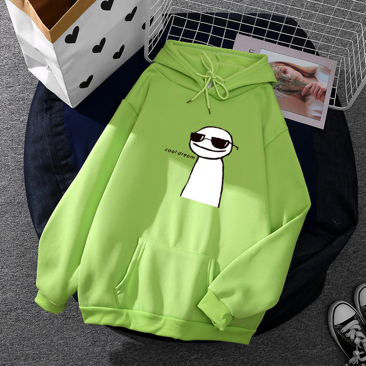 Damen Kapuzenpullover mit minimalistischer Grafik, lockerer Oversize-Passform und Kängurutasche – Auréline