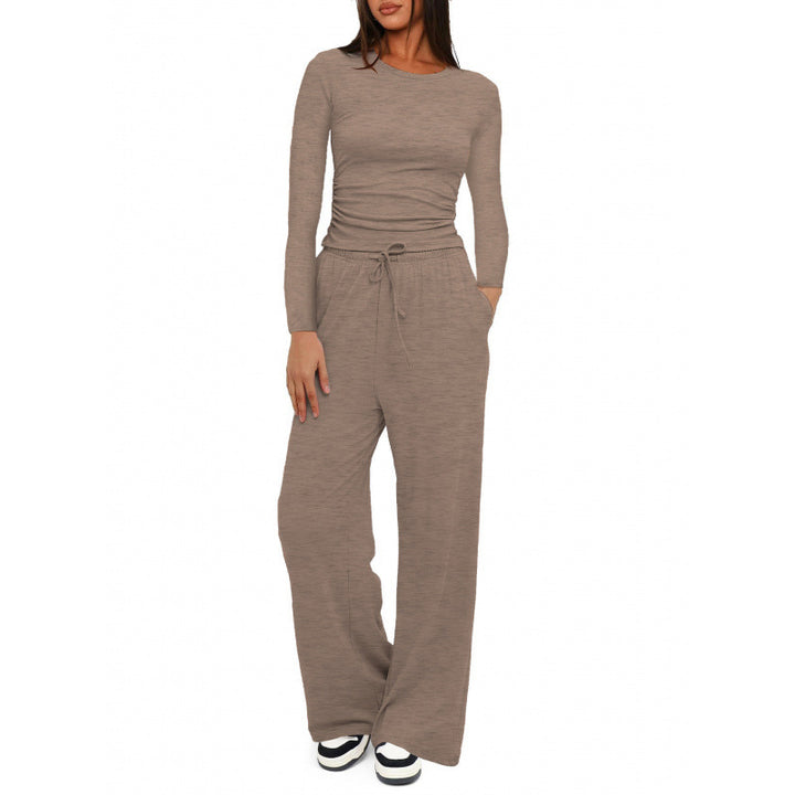 Damen Relax-Freizeithose mit extra weitem Bein, elastischem Bund und Kordelzug Echoarchiv