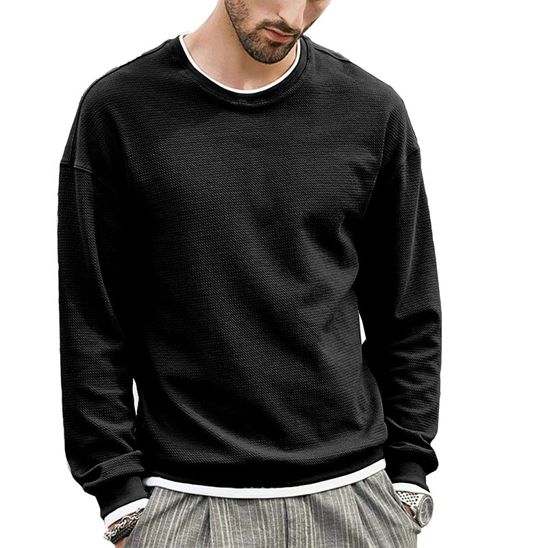 Herren lässiger Langarm-Sweater mit strukturiertem Design Echoarchiv