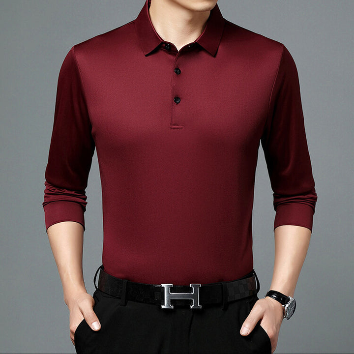 Herren atmungsaktives Langarm Poloshirt mit feuchtigkeitsregulierendem Material Echoarchiv