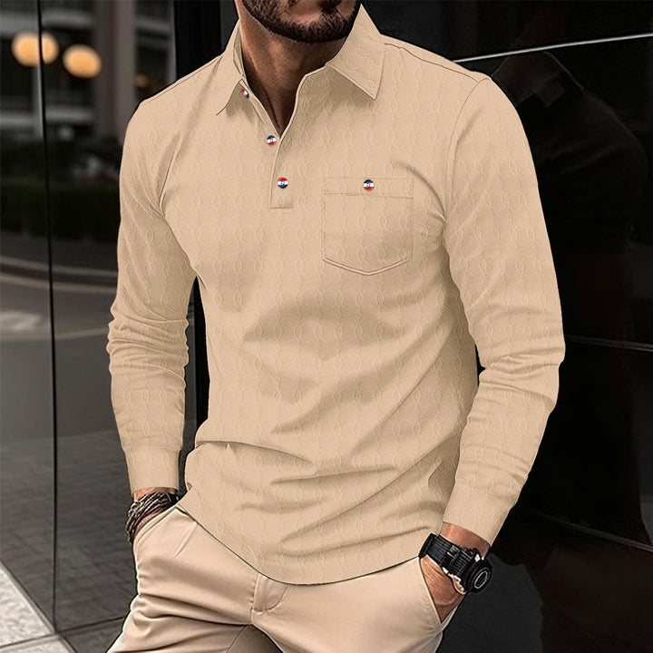 Herren Langarmhemd mit strukturiertem Design und modischen Akzenten Echoarchiv