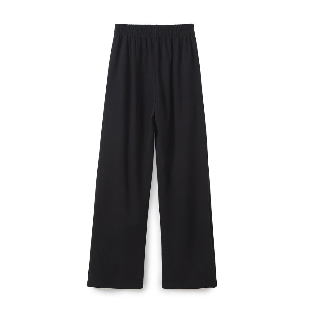 Damen nan weite Komfort-Loungehose mit elastischem Komfortbund, mittigem Schlitz und fließender Palazzo-Silhouette Echo Archiv