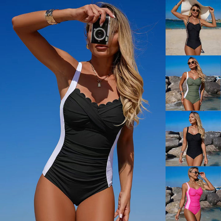 Damen Eleganter Einteiler Badeanzug mit raffinierten Tierprint-Details Echo Archiv