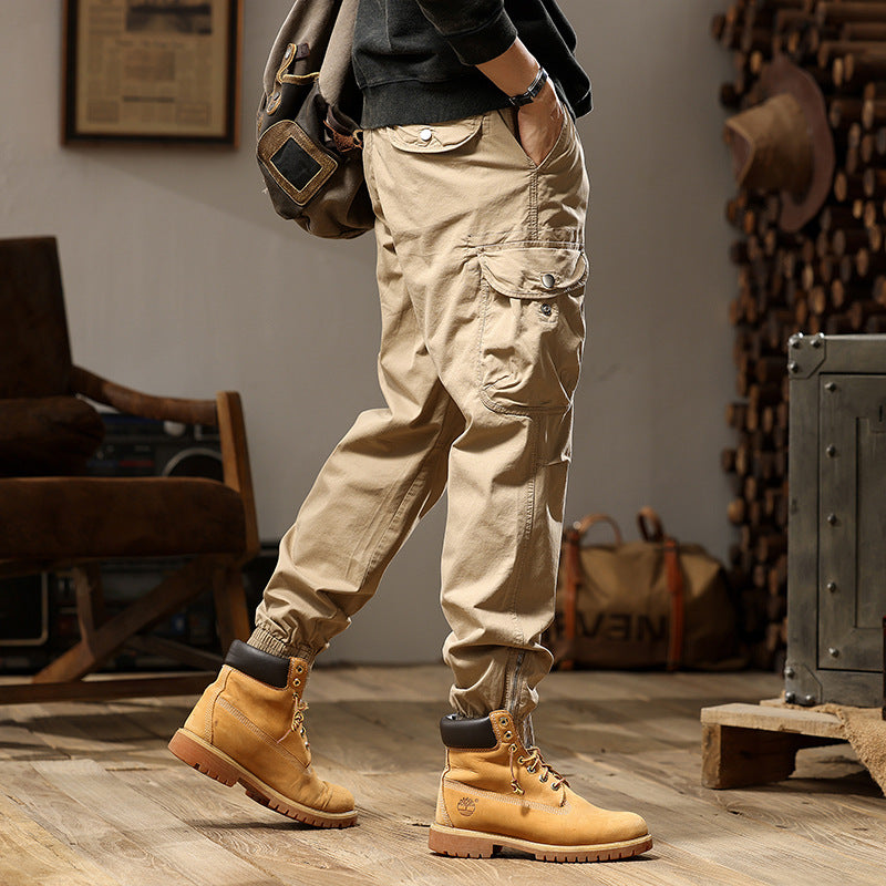 Herren vielseitige Cargo-Hose mit gepolsterten Taschen und elastischem Bund Echoarchiv