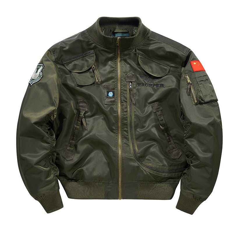 Herren Piloten-Bomberjacke mit Vintage-Utility-Taschen und klassischem Flieger-Schnitt Echo Archiv