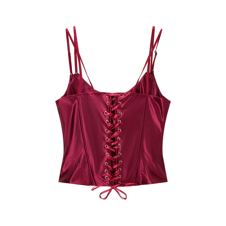 Damen Corsagenoberteil mit luxuriösem Satin-Finish und verstellbaren Trägern Echo Archiv
