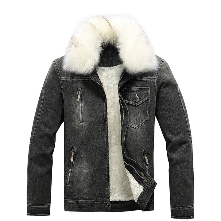 Herren Jeansjacke mit Teddyfutter, wattierter Innenlage und abnehmbarem Kunstfellkragen Echoarchiv