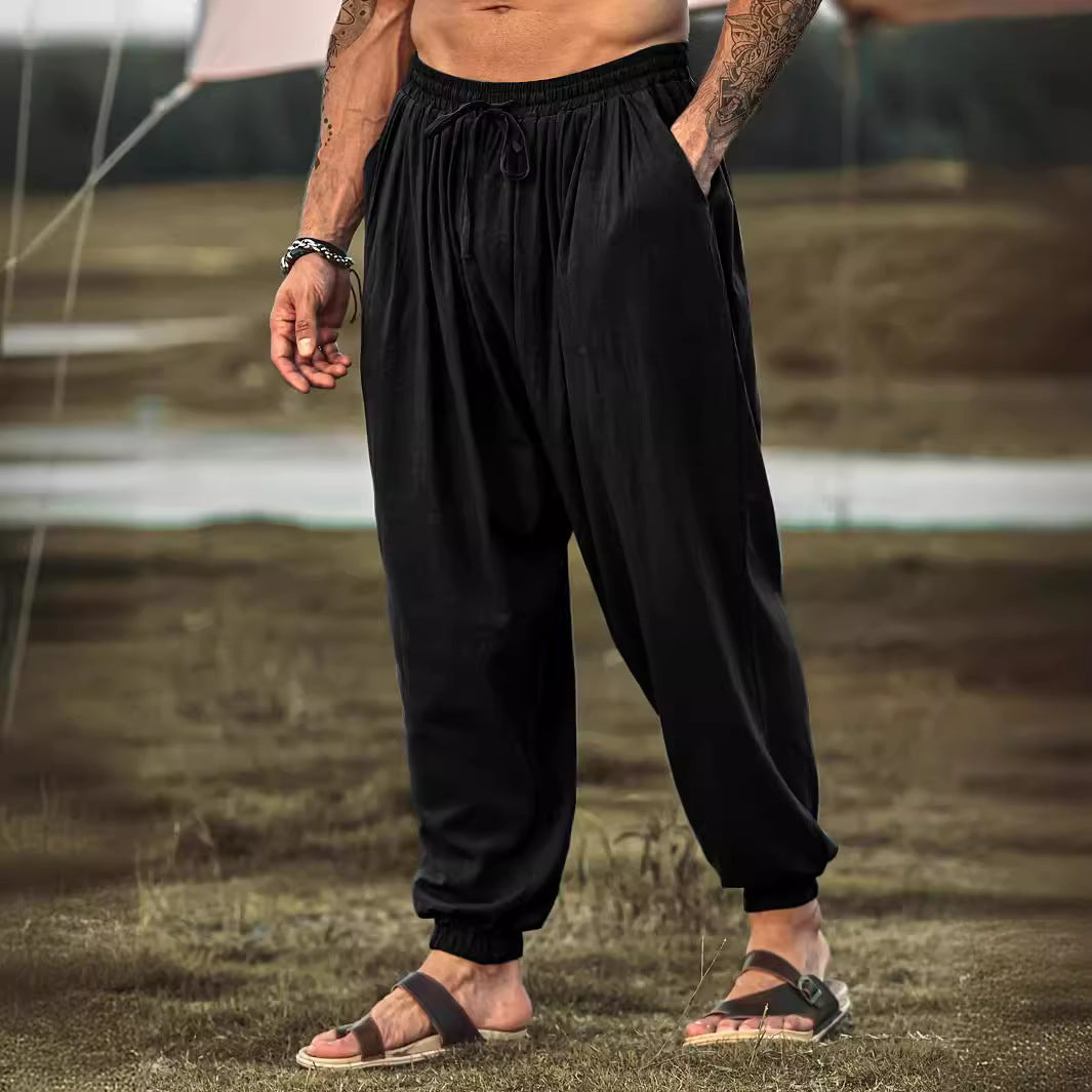 Herren lässige Freizeithose aus atmungsaktivem Viskose-Material mit elastischem Bund Echoarchiv