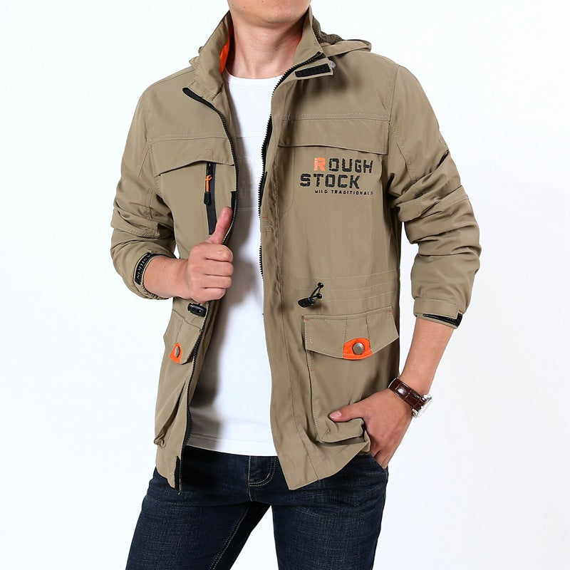 Herren Wetterfeste Outdoorjacke mit verstellbarer Kapuze Echo Archiv