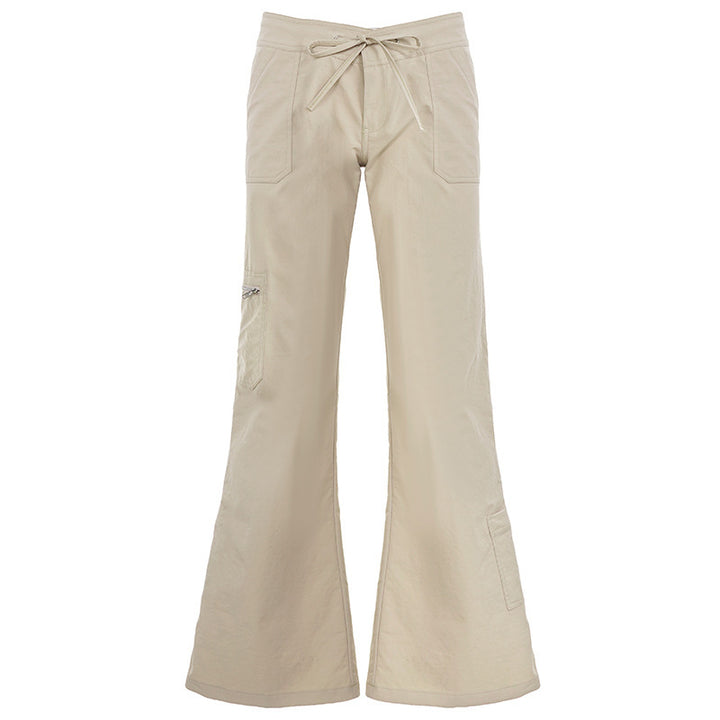 Damen Cargo-Hose mit weitem Schlag, Tunnelzugbund und Reißverschlusstasche – Avélisse