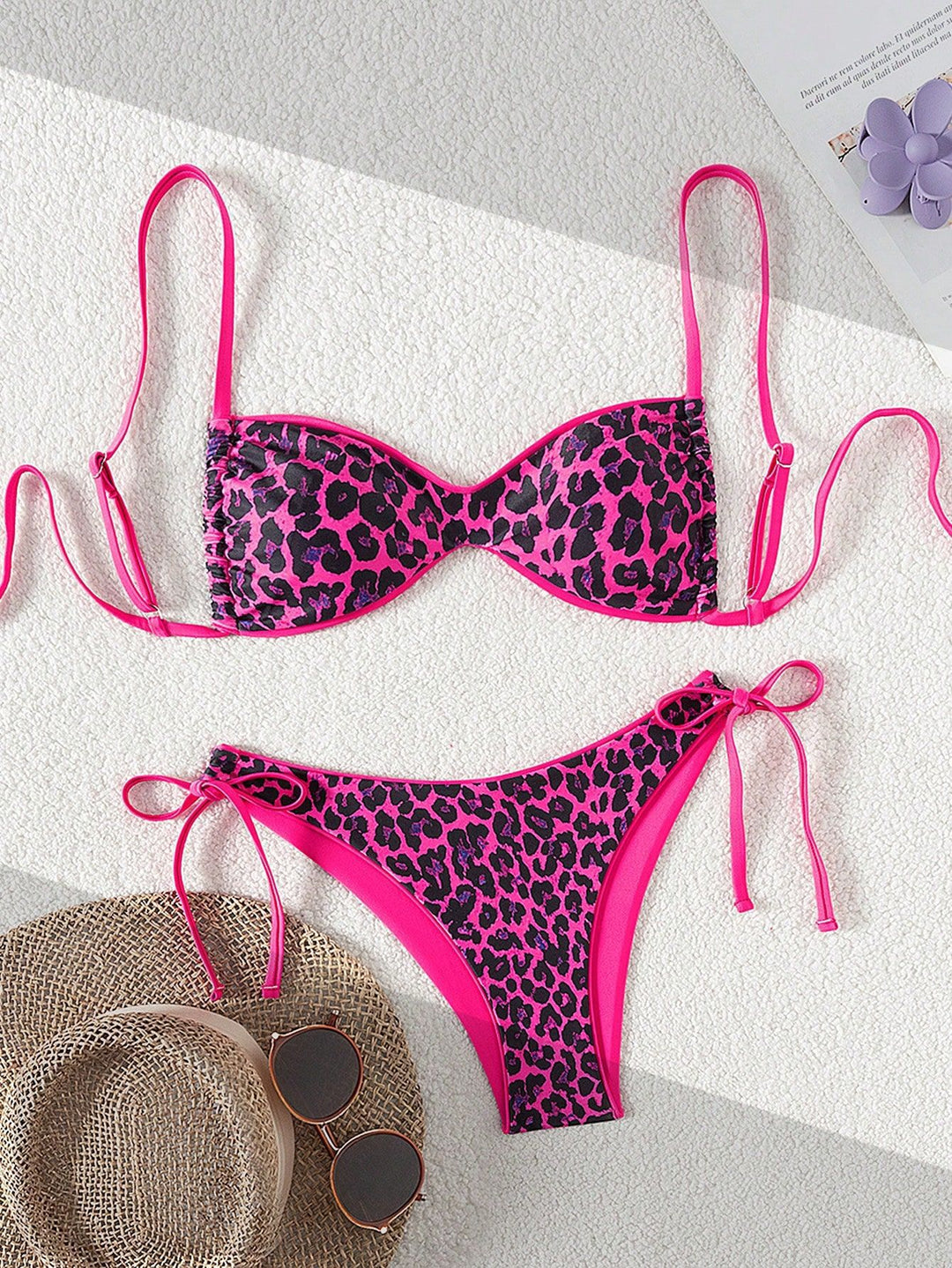 Damen Push-Up Bikini mit elegantem Animal-Print und verstellbaren Trägern Echo Archiv