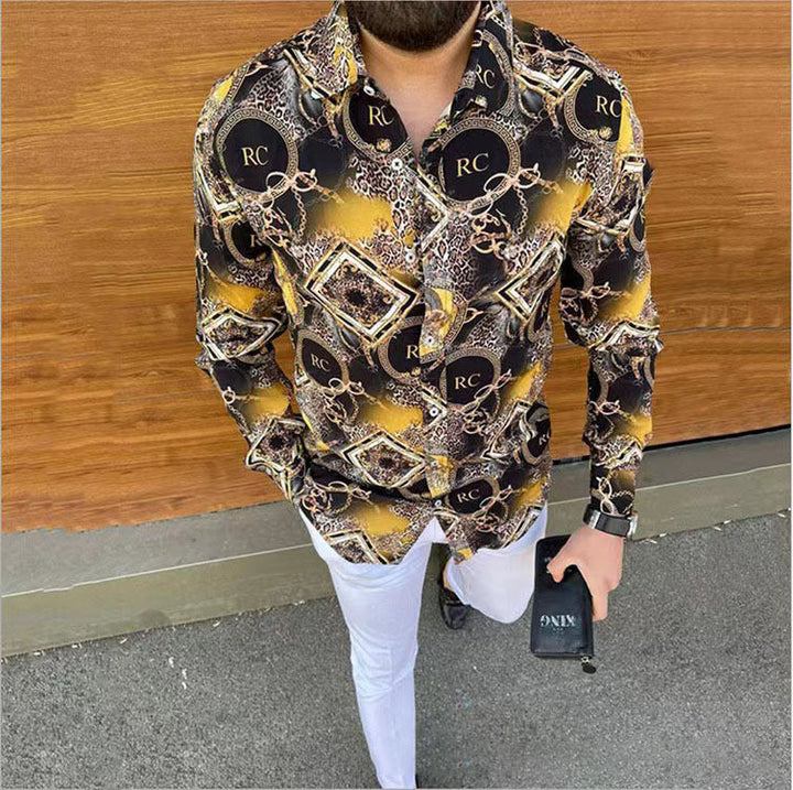 Herren Kurzarmhemd mit elegantem Muster Echoarchiv