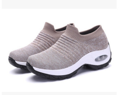 Damen gestrickter Sock-Sneaker mit sichtbarer Luftkammer und gedämpfter Plateausohle Echo Archiv