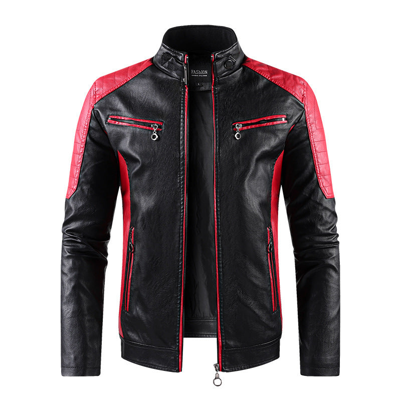 Herren Modische Bikerjacke aus Kunstleder Echo Archiv