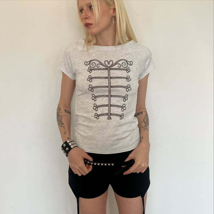Damen Elegantes T-Shirt mit skulpturalem Design Echo Archiv