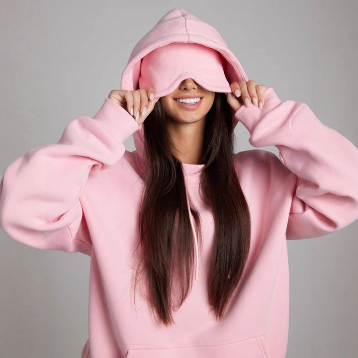 Damen nan Kapuzensweatshirt mit integrierter Schlafblende und weichem Fleece-Innenfutter Echo Archiv