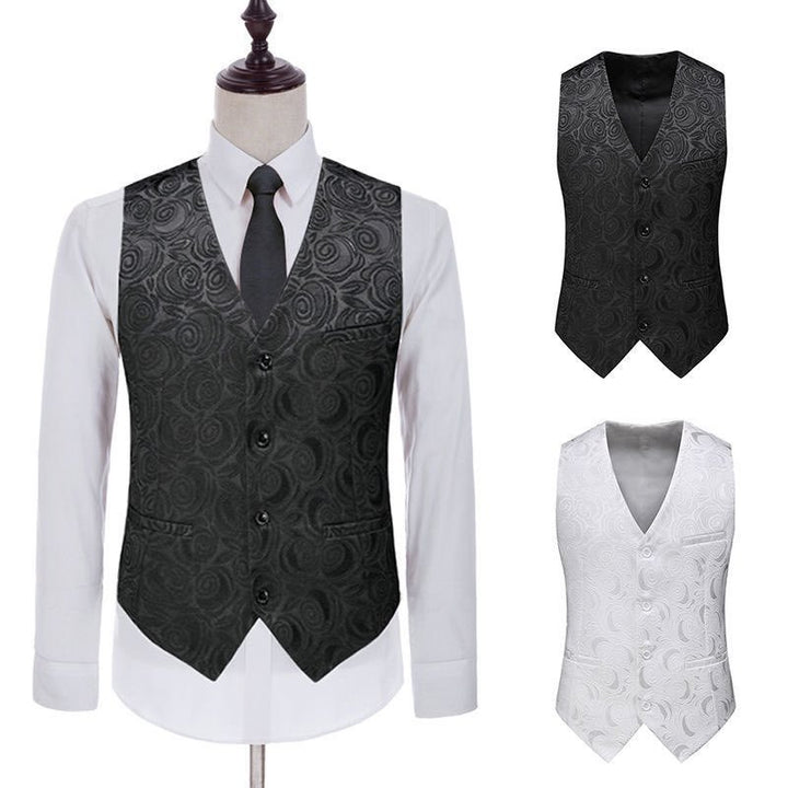 Herren nan Jacquardweste mit ornamentaler Struktur, spitz zulaufendem Saum und satinierter Rückseite Echo Archiv